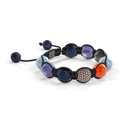 Shamballa Jewels - Black Gold Champagne Diamond, Tanzanite, Aquamarine, Carnelian & Ceramic 10mm Bracelet - - Frost Fratelli (Left View)