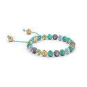 Shamballa Jewels - Yellow Gold Champagne Diamond, Emerald, Green Sapphire, Turquoise & Aquamarine 6mm Non-Braided Bracelet - - Frost Fratelli (Left View)