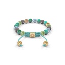 Shamballa Jewels - Yellow Gold Champagne Diamond, Emerald, Green Sapphire, Turquoise & Aquamarine 6mm Non-Braided Bracelet - - Frost Fratelli (Back View)