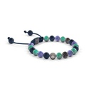 Shamballa Jewels - Black Gold Black Diamond, Turquoise & Tanzanite 6mm Non-Braided Bracelet - - Frost Fratelli (Left View)