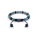 Shamballa Jewels - Black Gold Black Diamond, Turquoise & Tanzanite 6mm Non-Braided Bracelet - - Frost Fratelli (Back View)