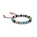 Shamballa Jewels - Rose Gold Champagne Diamond, Brown Diamond, Tanzanite, Turquoise & Ceramic 6mm Non-Braided Bracelet - - Frost Fratelli (Left View)