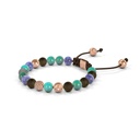 Shamballa Jewels - Rose Gold Champagne Diamond, Brown Diamond, Tanzanite, Turquoise & Ceramic 6mm Non-Braided Bracelet - - Frost Fratelli (Right View)