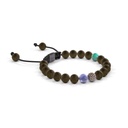 Shamballa Jewels - Black Gold & Rose Gold Champagne Diamond, Tanzanite, Turquoise & Ceramic 6mm Lock Bracelet - - Frost Fratelli (Left View)