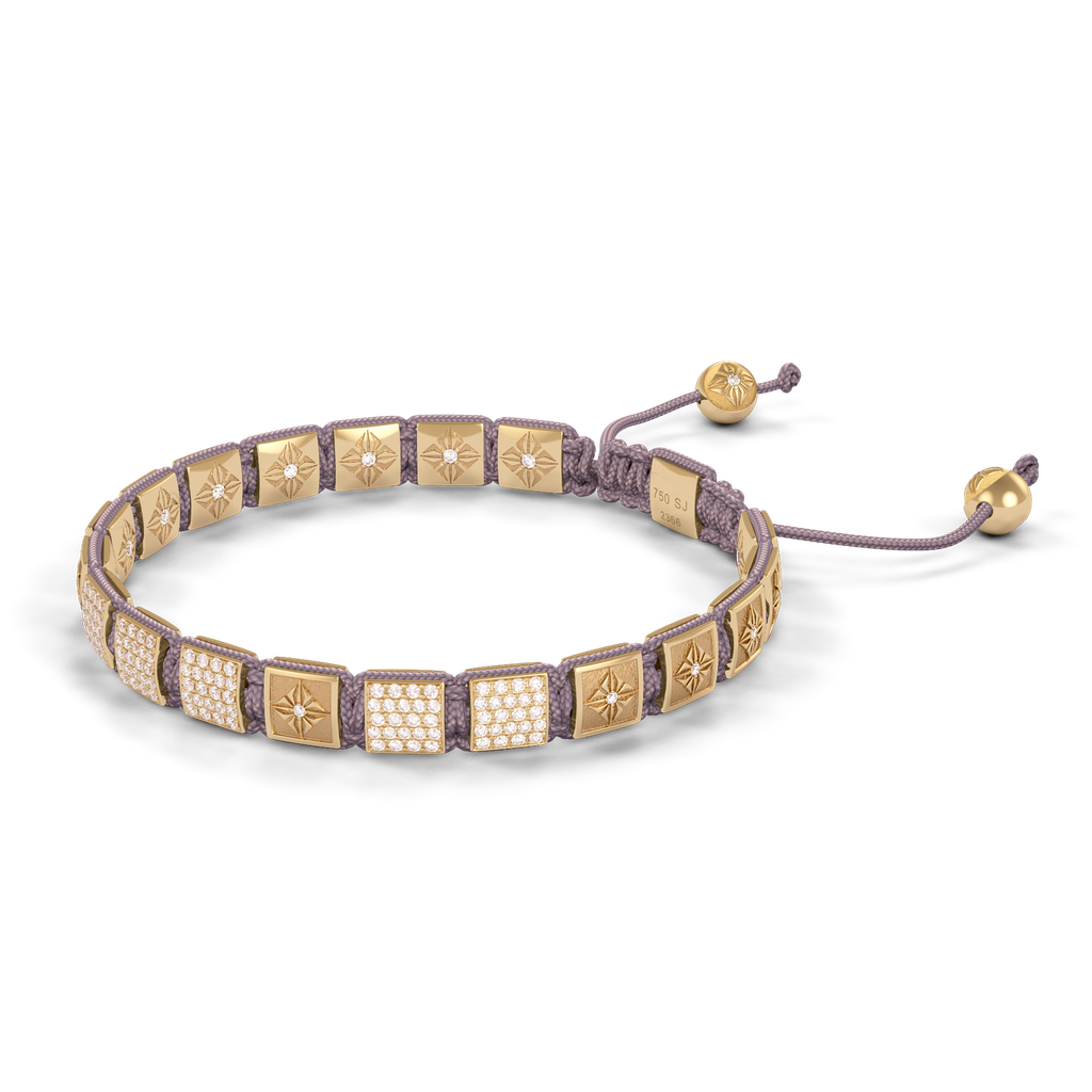 Shamballa Jewels - Yellow Gold White Diamond 6mm Lock Bracelet - D244920 - Frost Fratelli