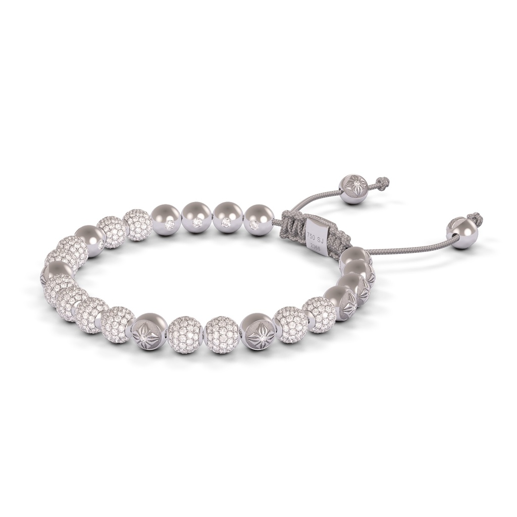 Shamballa Jewels - White Gold White Diamond 6mm Non-Braided Bracelet - D202317 - Frost Fratelli
