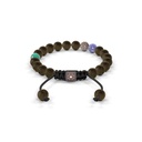 Shamballa Jewels - Black Gold & Rose Gold White Diamond SOS Bracelet - - Frost Fratelli (Back View)