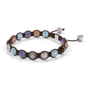 Shamballa Jewels - White Gold Brown Diamond, Blue Sapphire, Aquamarine, Tanzanite & White Diamond 8mm Braided Bracelet - D253516 - Frost Fratelli