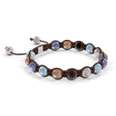 Shamballa Jewels - White Gold Brown Diamond, Blue Sapphire, Aquamarine, Tanzanite & White Diamond 8mm Braided Bracelet - D253516 - Frost Fratelli #3