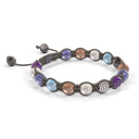 Shamballa Jewels - Black Gold & White Gold Tanzanite, Aquamarine, Malachite, Grey Moonstone, Amethyst, Brown Moonstone & Yellow Diamond 8mm Braided Bracelet - D253517 - Frost Fratelli #3