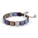 Shamballa Jewels - White Gold White Diamond, Aquamarine, Tanzanite, Brown Sapphire, Amethyst & Brown Moonstone 10mm Lock Bracelet - D253522 - Frost Fratelli
