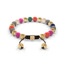 Shamballa Jewels - Yellow Gold White Diamond, Emerald, Coral, Pink Greenland Sapphire, Turquoise, Blue Sapphire & Yellow Opal 8mm Non-Braided Bracelet - D252551 - Frost Fratelli #2