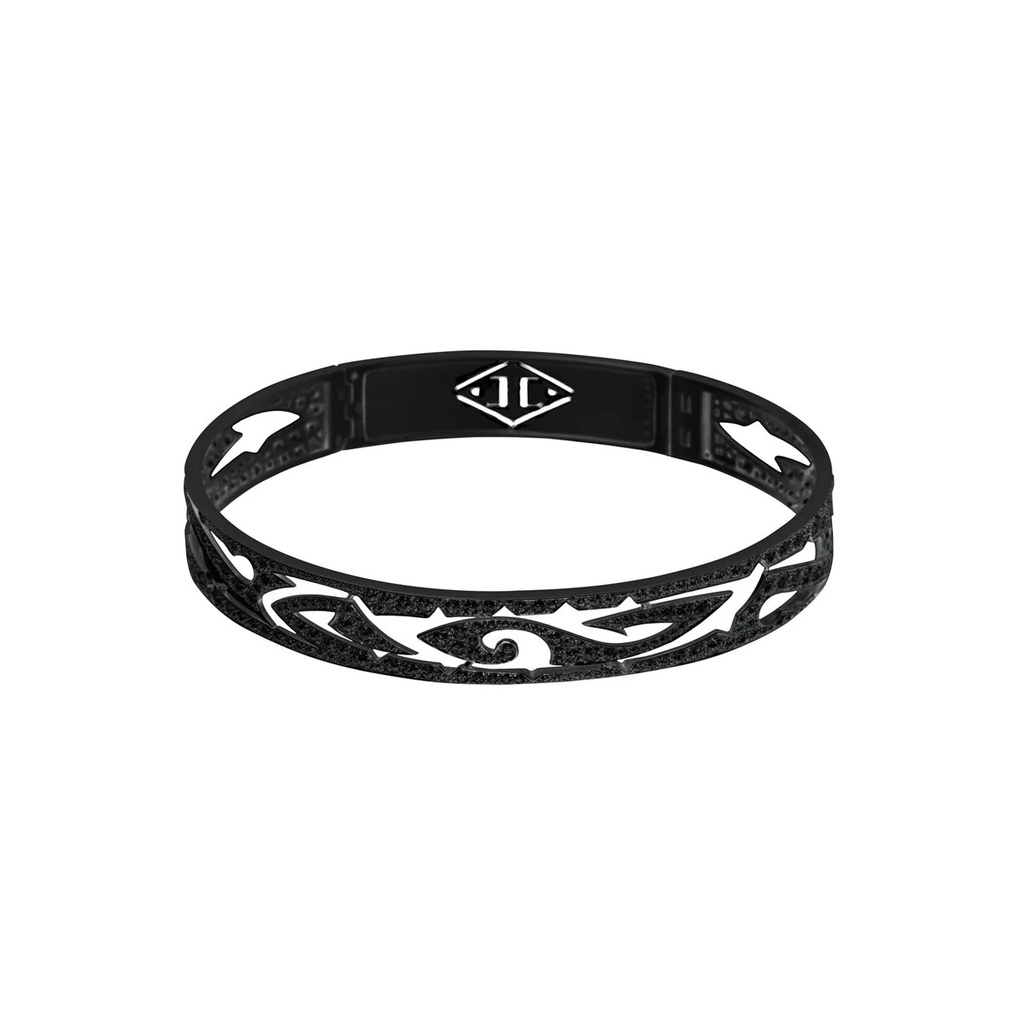 Akillis Black Gold Tattoo Black Diamond Bangle Bracelet