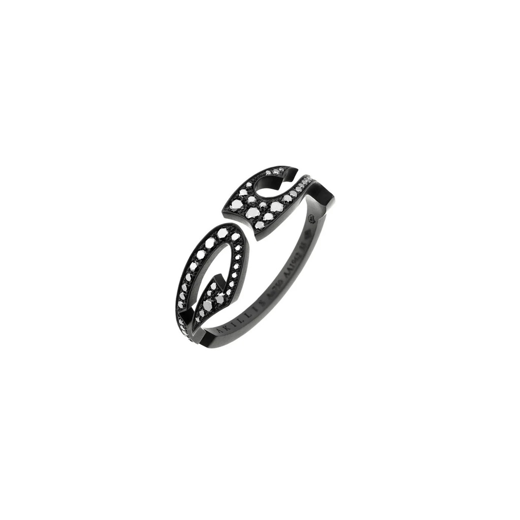 Akillis Black Gold Tattoo Black Diamond Ring