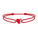 Akillis Red Aluminum Lovetag Diamond Cord Bracelet BLT0013-NS-15cm