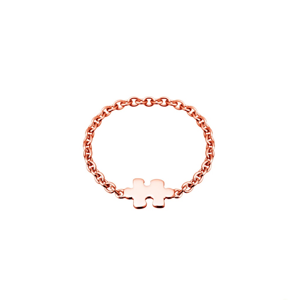 Akillis Rose Gold Mini Puzzle Chain Ring