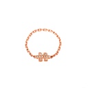 Akillis Rose Gold Mini Puzzle Diamond Chain Ring