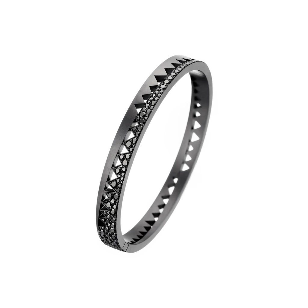 Akillis Titanium Capture Me Black Diamond Bangle Bracelet