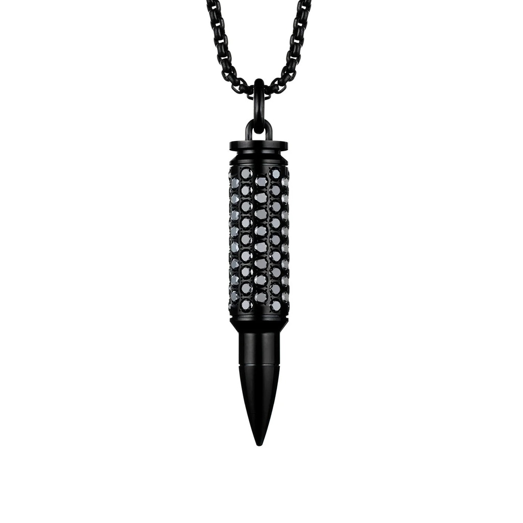 Akillis Titanium Fatal Attraction Black Diamond Necklace PFA0069-NS