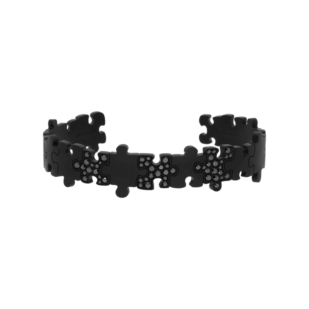 Akillis Titanium Puzzle Black Diamond Bracelet