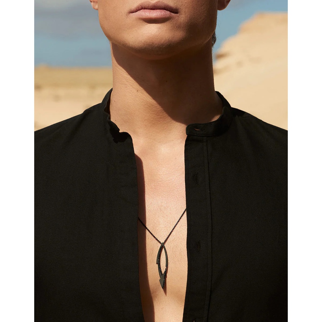 Akillis Titanium Tattoo Black Diamond Necklace PTA0001-NS #2