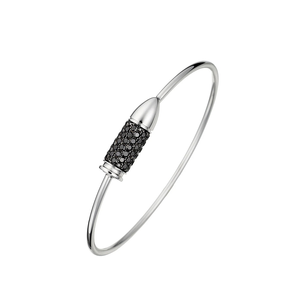 Akillis White Gold Bang Bang Black Diamond Flex Bracelet