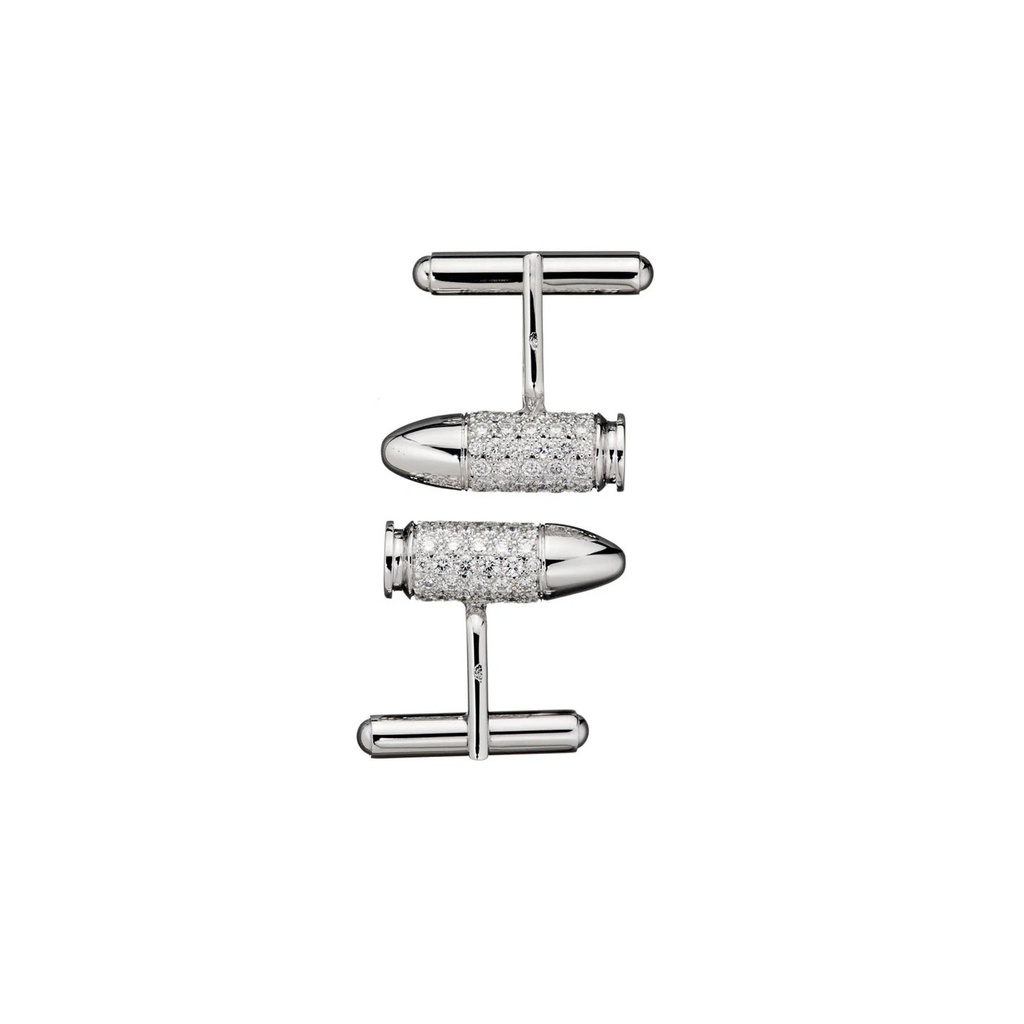Akillis White Gold Bang Bang Diamond Cufflinks CBB0003-NS