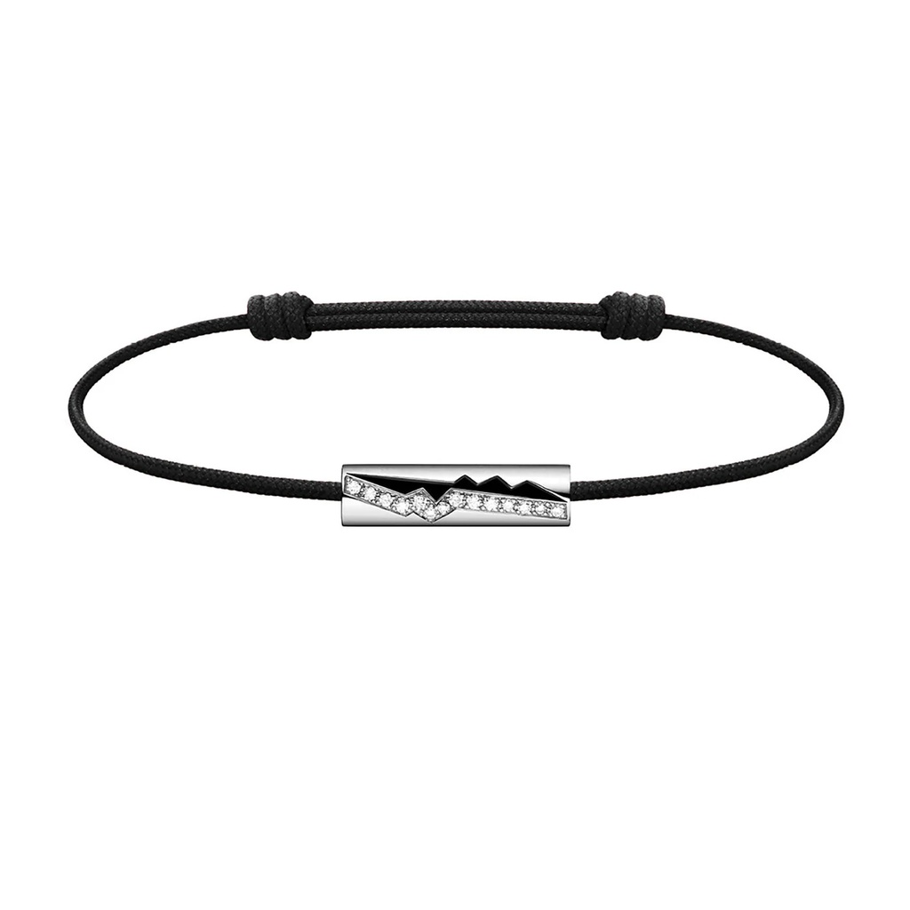 Akillis White Gold Capture Amulet Diamonds Cord Bracelet BCA0056-NS-15cm