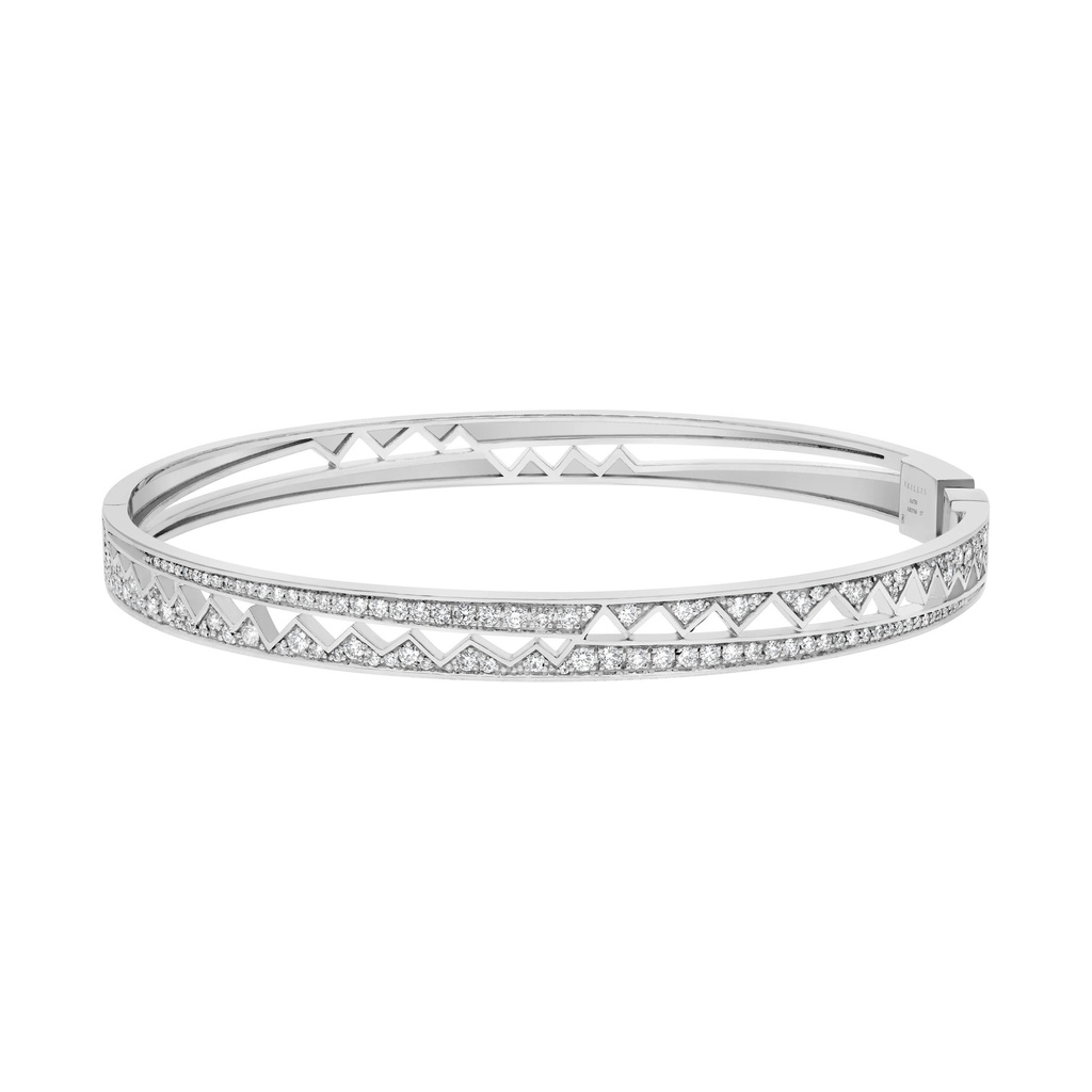 Akillis White Gold Capture Me Diamond Bangle Bracelet