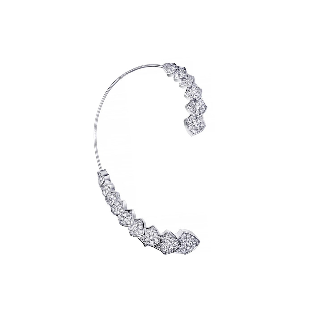 Akillis White Gold Python Diamond Earcuff Earring EPY0003-NS