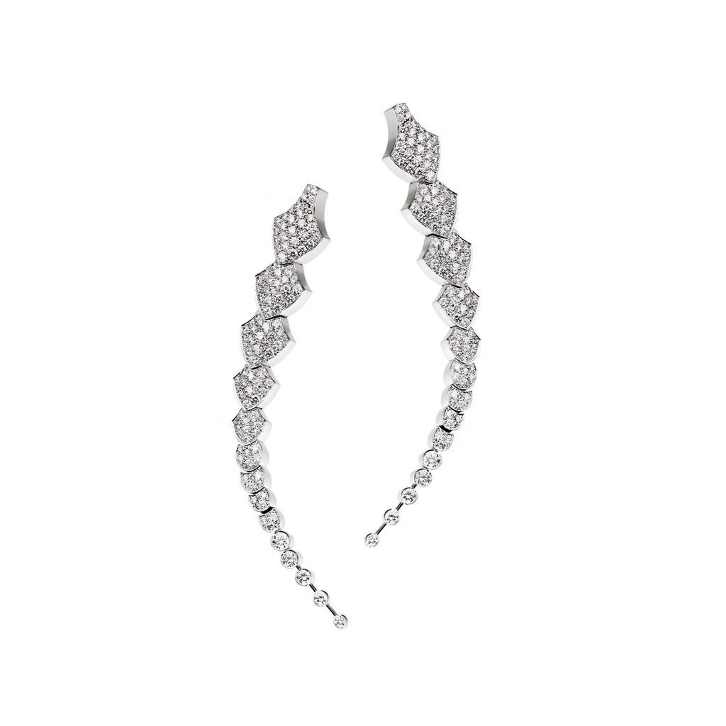 Akillis White Gold Python Diamond Earrings EPY0001-NS