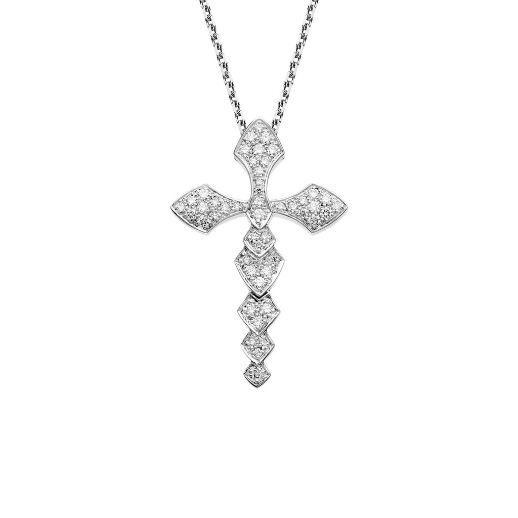 Akillis White Gold Python Diamond M Necklace PPY0017-NS
