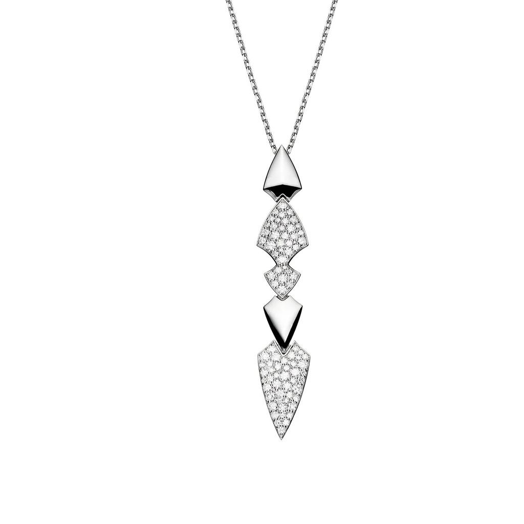 Akillis White Gold Python Diamonds Necklace PPY0024-NS