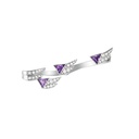 Akillis White Gold Spread Your Wings Amethyst Diamond Double Ring