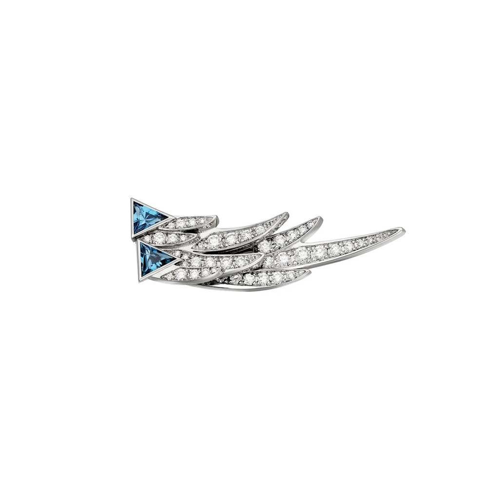 Akillis White Gold Spread Your Wings Topaz Diamond Earring ECR0011-NS