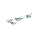 Akillis White Gold Spread Your Wings Tsavorite Diamond Double Ring