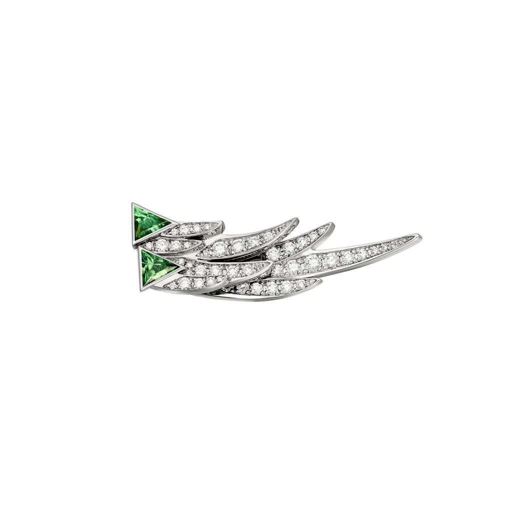 Akillis White Gold Spread Your Wings Tsavorite Diamond Earring ECR0009-NS