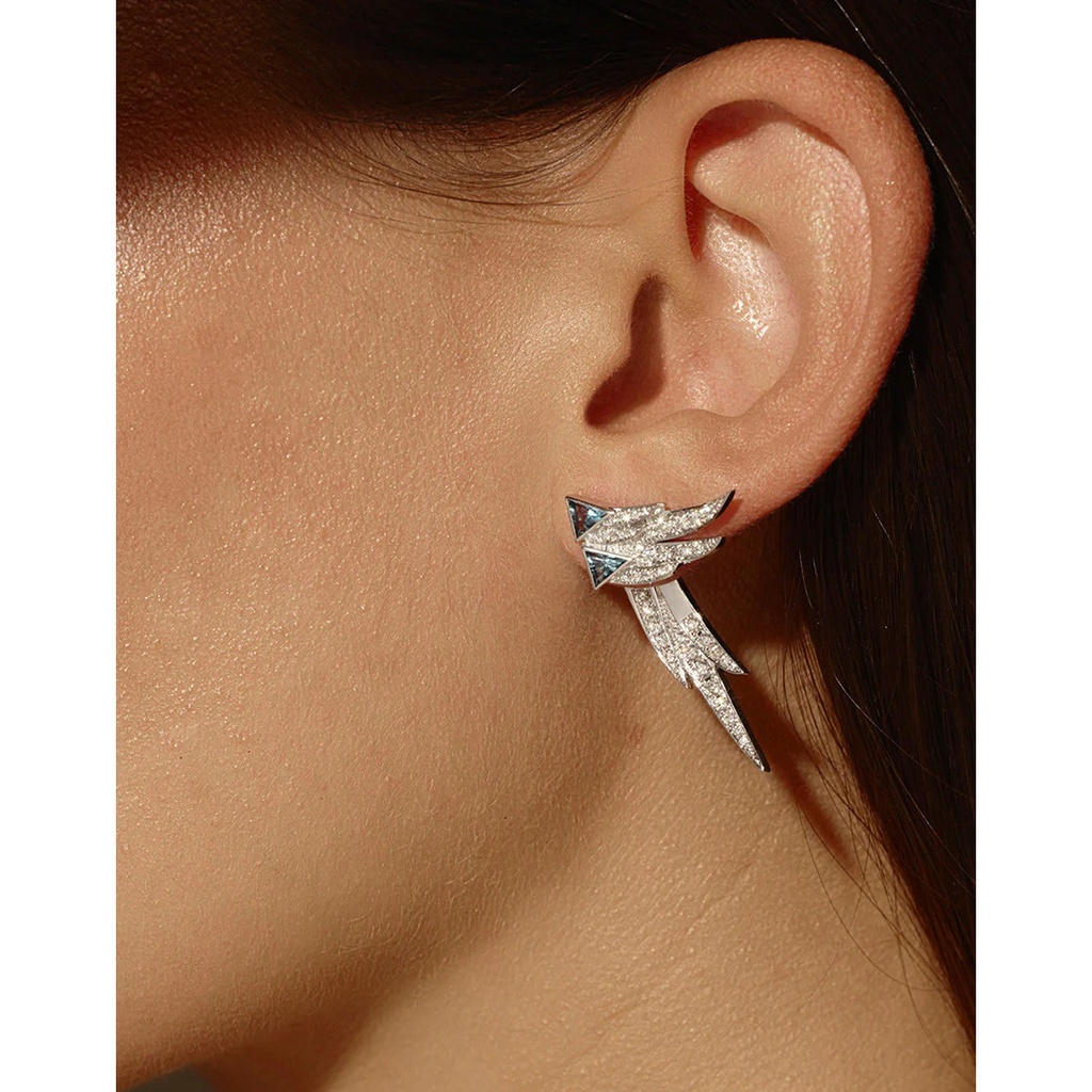 Akillis White Gold Spread Your Wings Tsavorite Diamond Earring ECR0009-NS #2