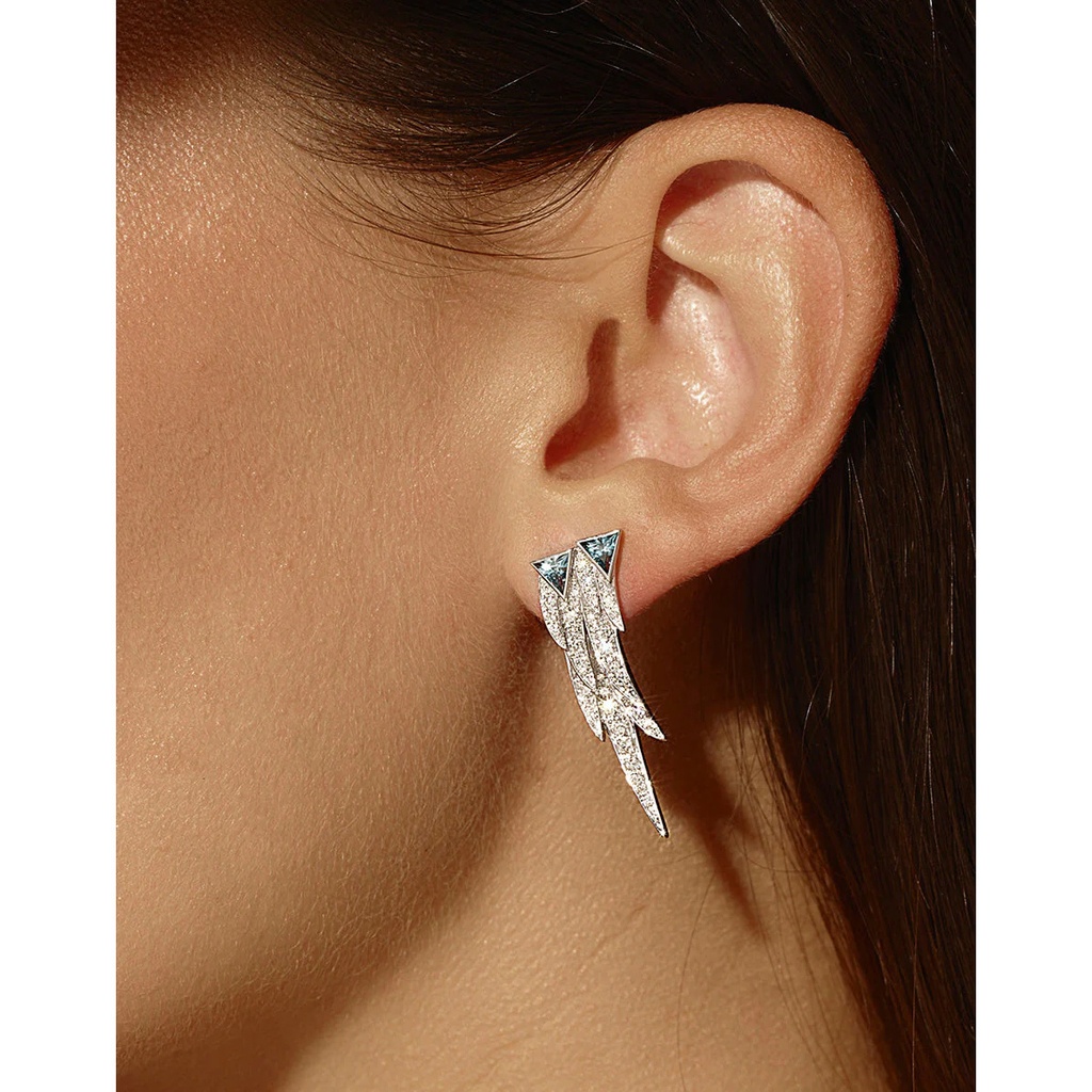 Akillis White Gold Spread Your Wings Tsavorite Diamond Earring ECR0009-NS #4