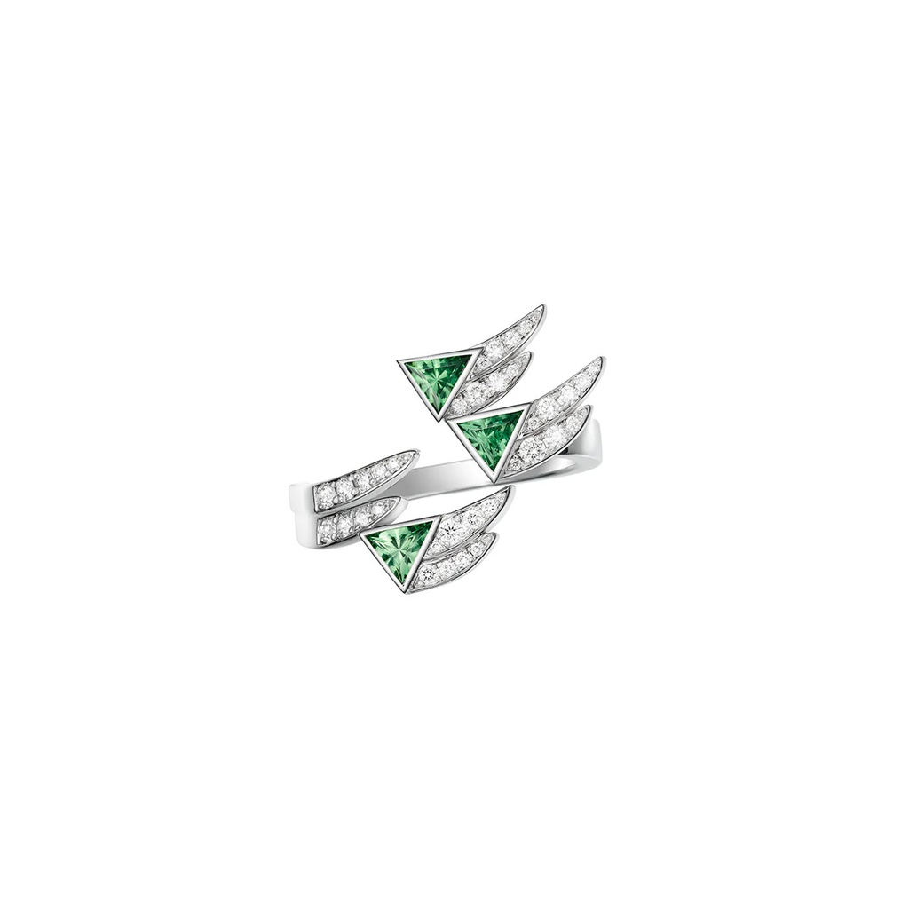 Akillis White Gold Spread Your Wings Tsavorite Diamond Ring