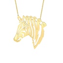 Akillis Yellow Gold Animal Tattoo Zebra Diamond Necklace PTA0030-NS