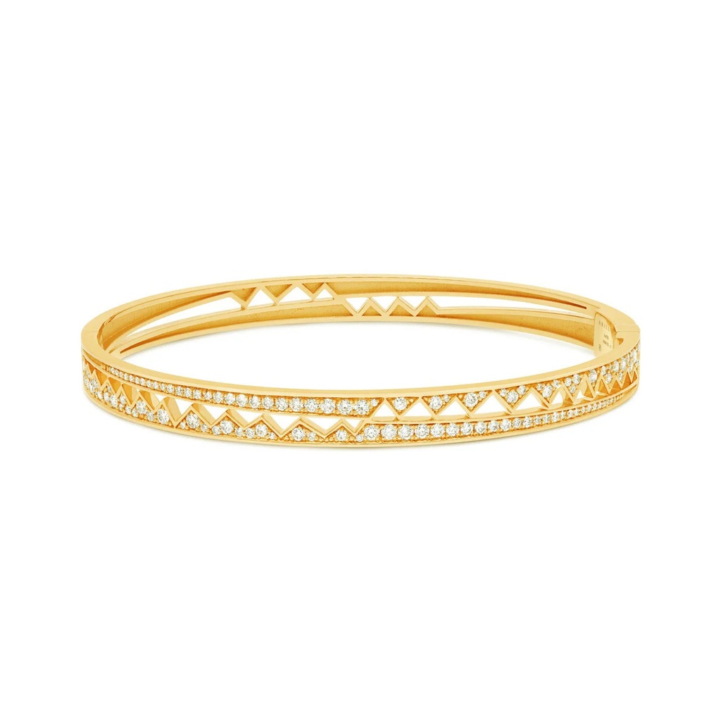 Akillis Yellow Gold Capture Me Diamond Bangle Bracelet