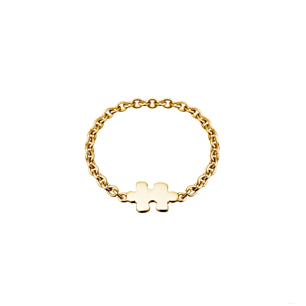 Akillis Yellow Gold Mini Puzzle Chain Ring