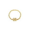 Akillis Yellow Gold Mini Puzzle Diamond Chain Ring