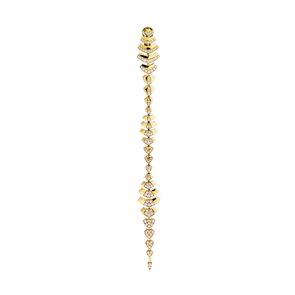 Akillis Yellow Gold Python Diamonds Earring EPY0035-NS