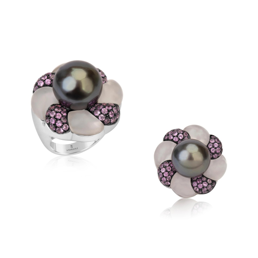 Andreoli Bella Donna Purple Peony Ring R1232 #2