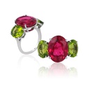 Andreoli Elettra Rubellite And Peridot Ring R-CDZ234 #2