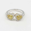 Frost Fratelli Fancy Intense Yellow & White Diamond Double Heart Ring #2