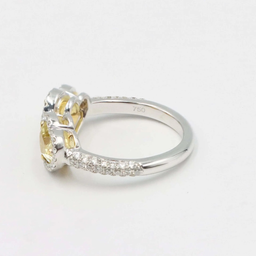 Frost Fratelli Fancy Intense Yellow & White Diamond Double Heart Ring #4