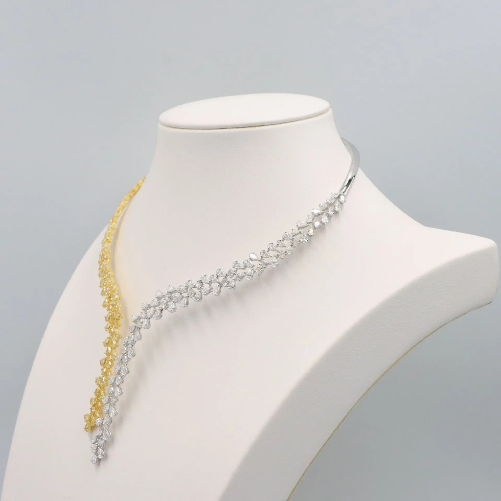 Frost Fratelli Fancy Yellow & White Diamond Cocktail Necklace FN-1965 #3